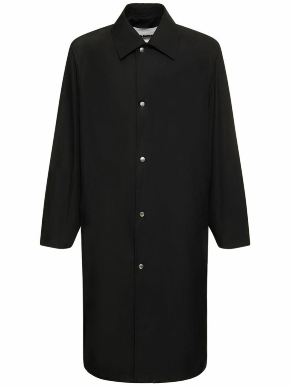 JIL SANDER Printed Dry Touch Poplin Parka Woven Sports Coat Black EU 56 US 46 XL